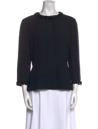 Georges Rech Bateau Neckline Three-Quarter Sleeve Blouse