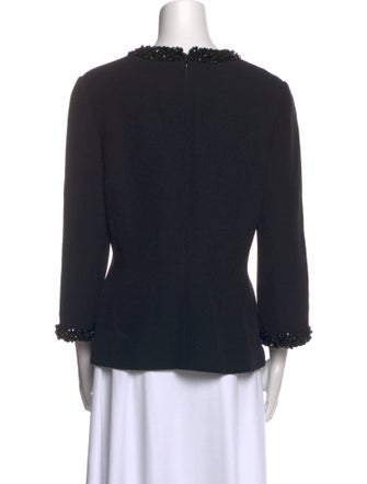 Georges Rech Bateau Neckline Three-Quarter Sleeve Blouse