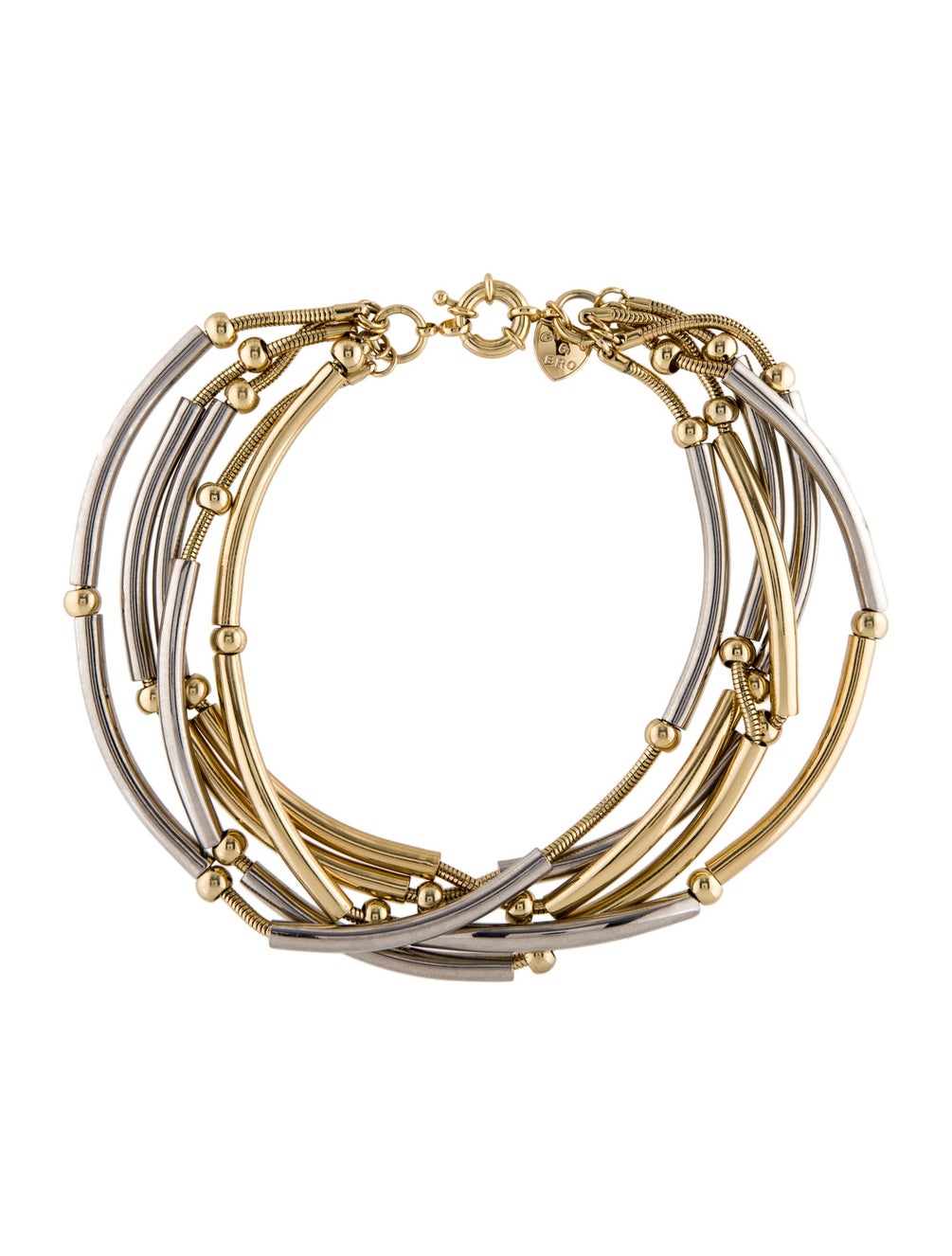 Giles & Brother Pipe Multistrand Necklace GoldTone Metal Multistrand