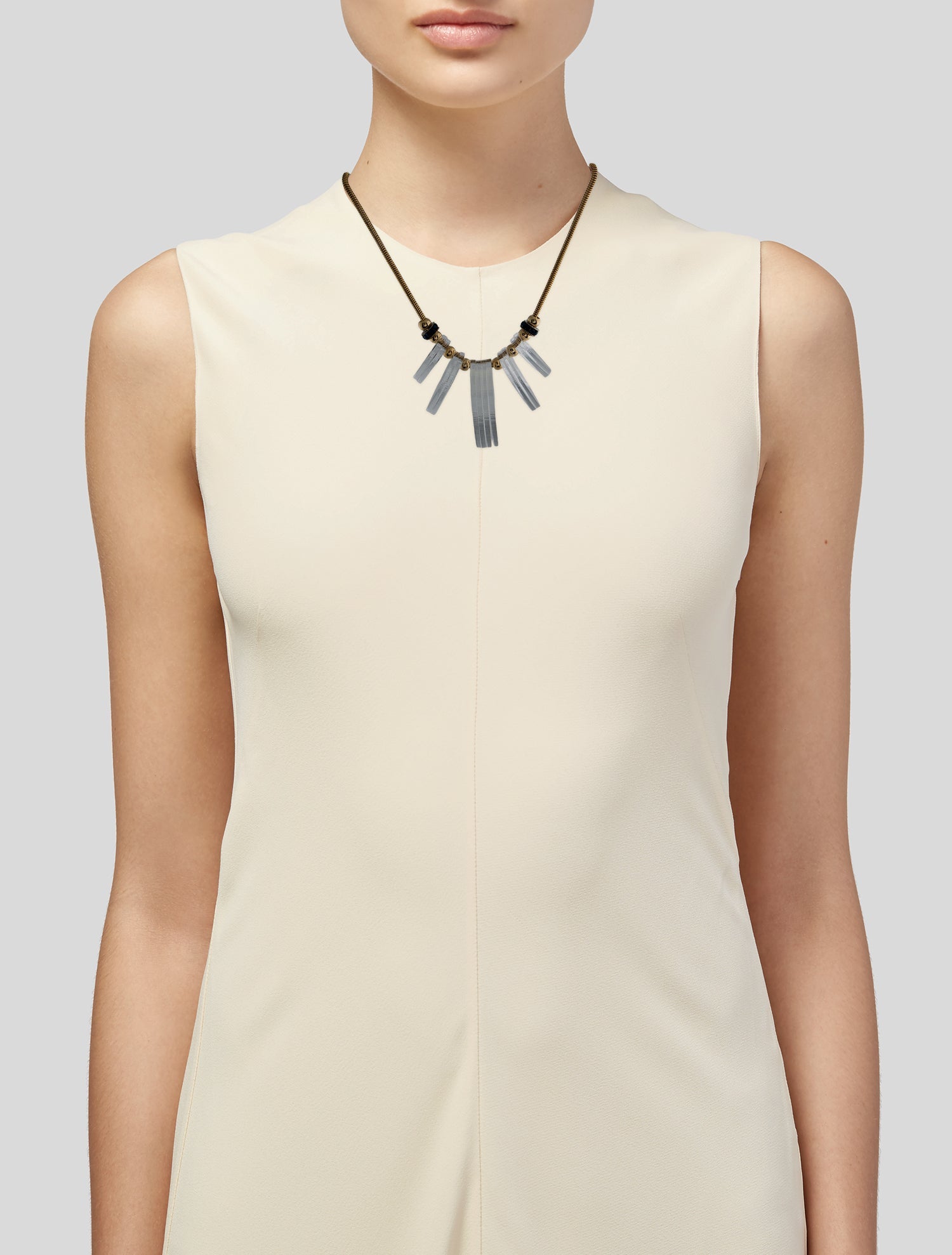 Giles & Brother Acrylic & Crystal Ice Wing Collar Necklace