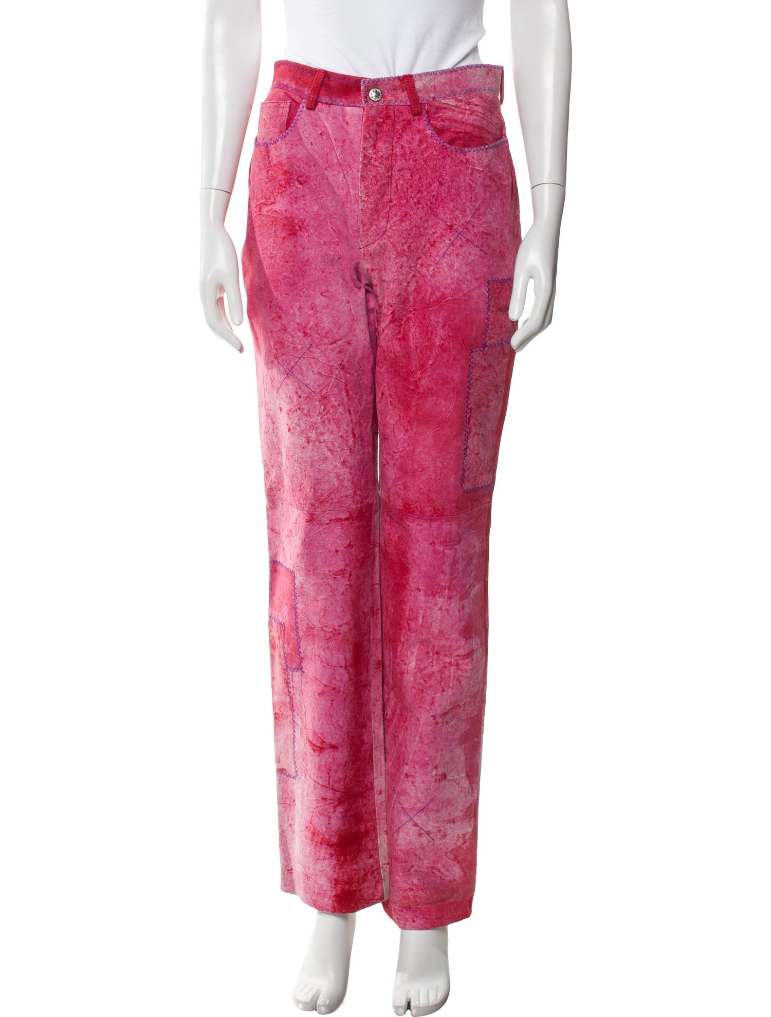 GIGLI Leather Straight Leg Pants