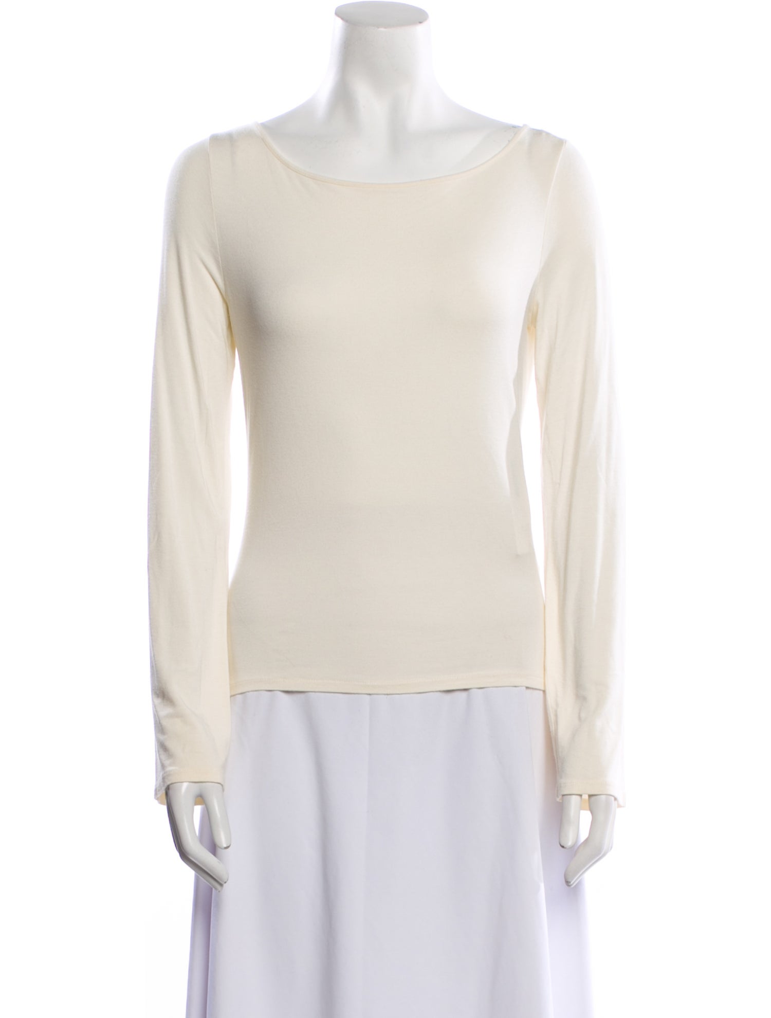 Gianfranco Ferre Studio Scoop Neck Long Sleeve Top
