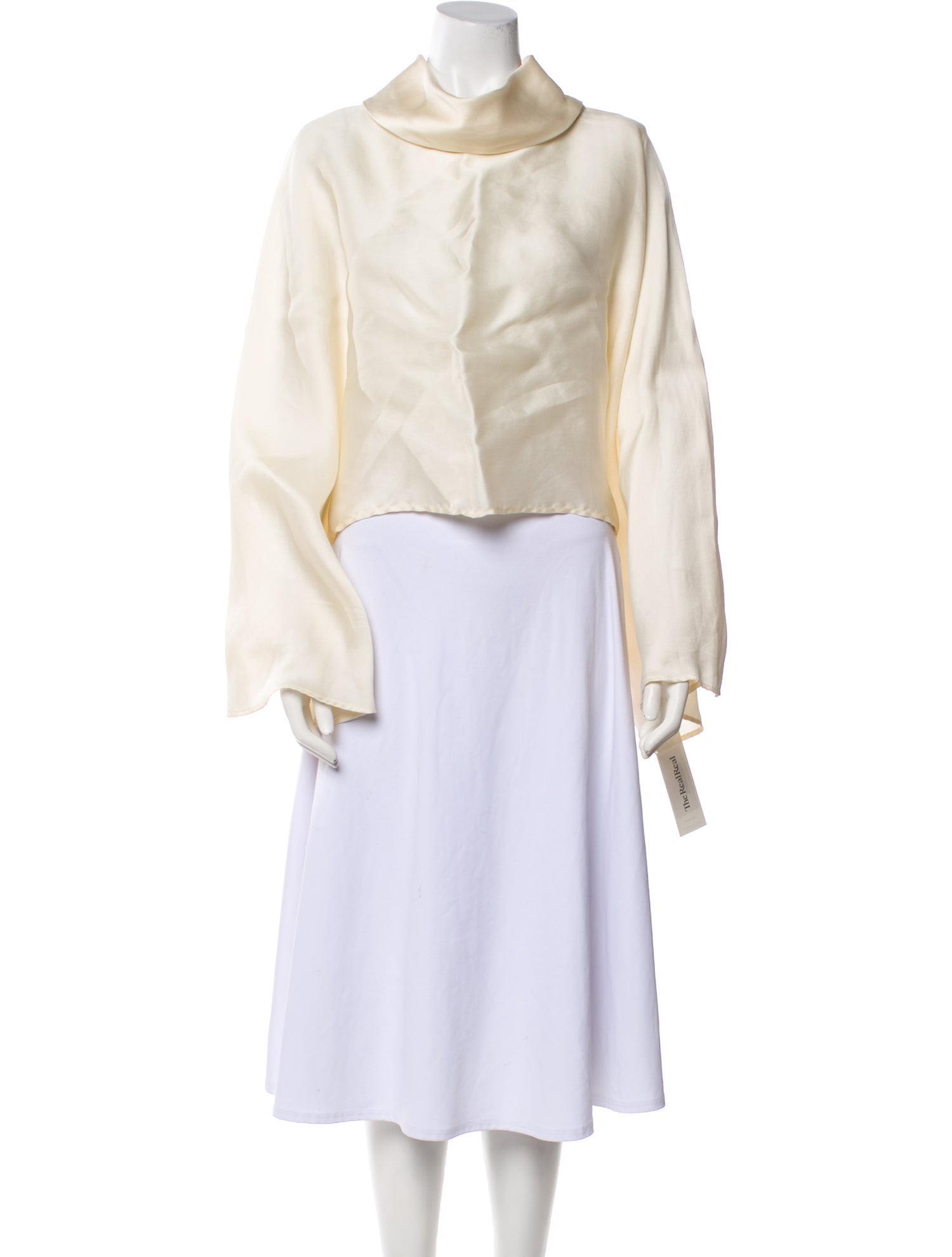 Gia Studios Silk Mock Neck Crop Top