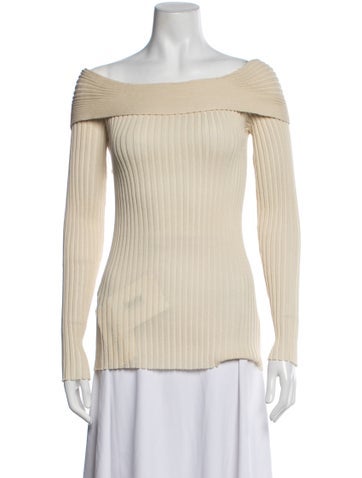 Pre-owned Gia Studios Off-the-shoulder Sweater W/ Tags In Neutrals