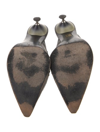 Gianni Barbato Leather Crystal Embellishments Mules