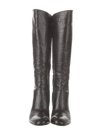 Gianni Barbato Leather Lasercut Accents Riding Boots