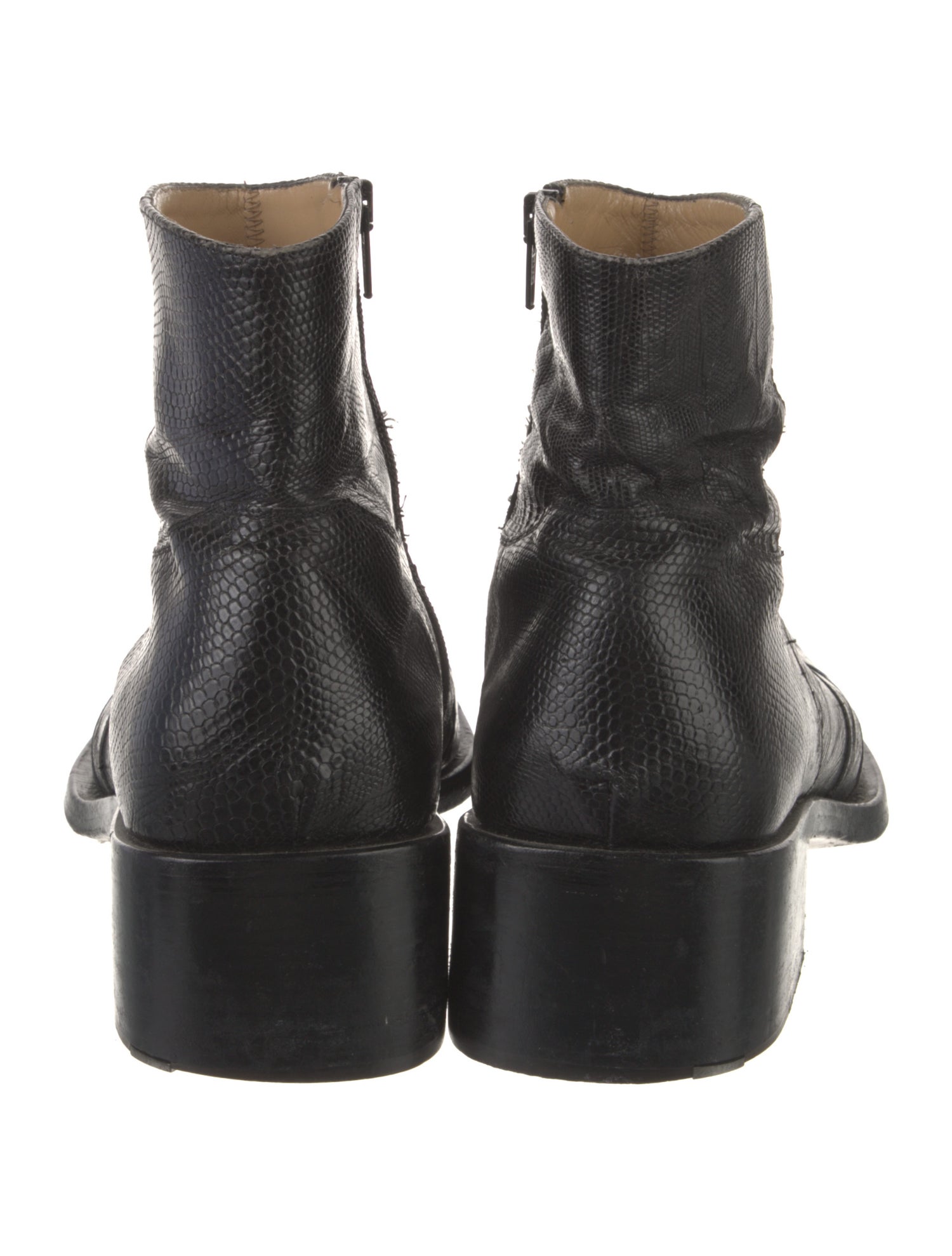 gianni barbato 2002 ウイングチップ レザーヒールブーツ 40 Gianni Barbato Vintage Ostrich Leg Boots - Black Boots, Shoes
