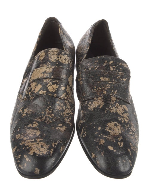 Gianni Barbato Leather Animal Print Dress Loafers