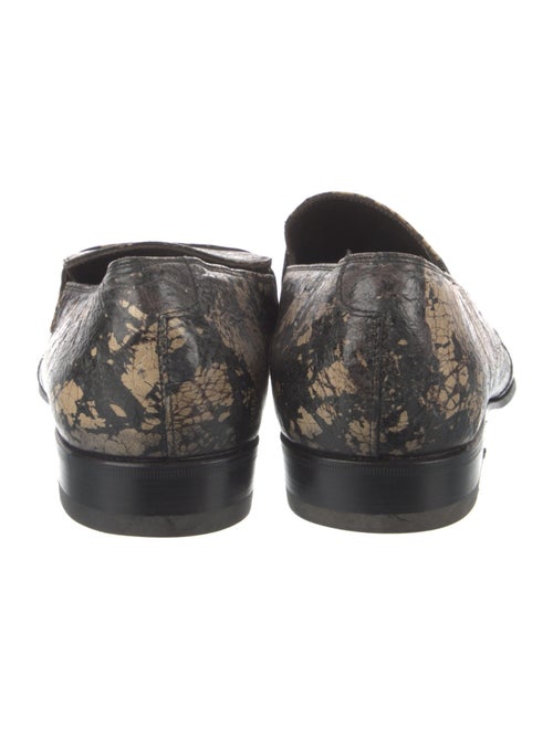 Gianni Barbato Leather Animal Print Dress Loafers