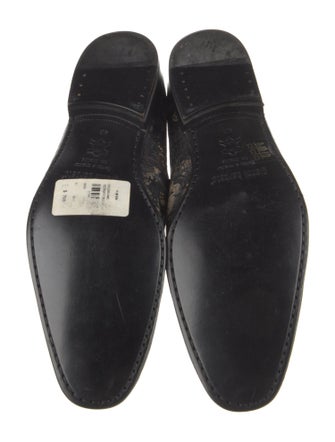 Gianni Barbato Leather Animal Print Dress Loafers