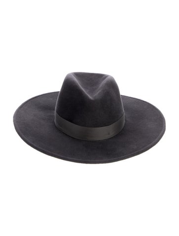 Pre-owned Gigi Burris Wool Fedora In Gray