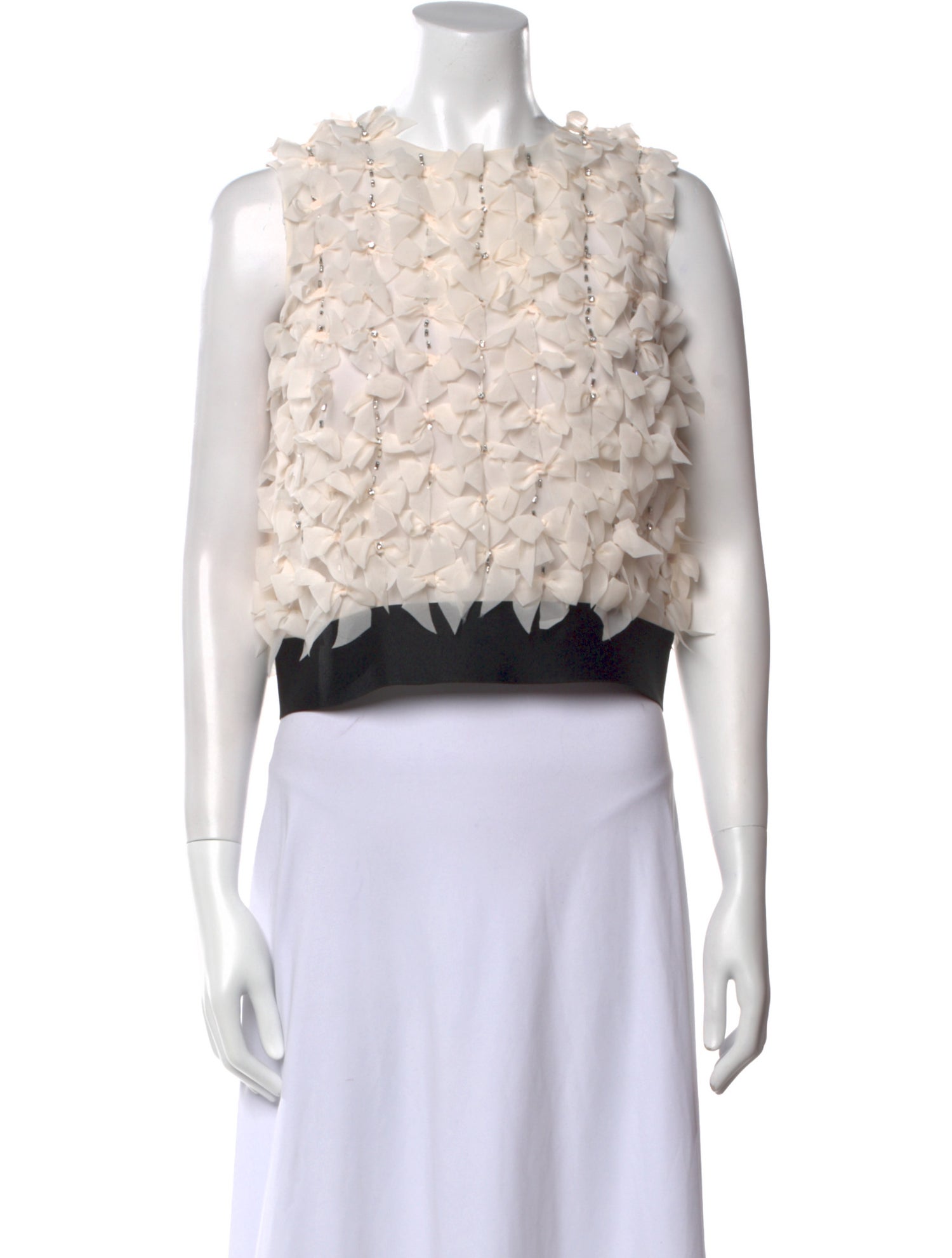 Giambattista Valli x H&M Colorblock Pattern Crew Neck Crop Top