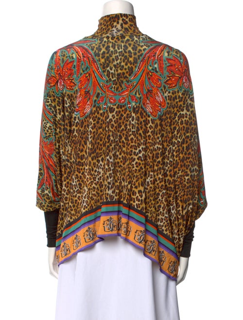Gizia Printed Mock Neck Blouse