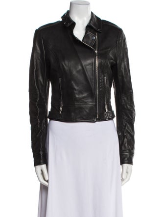 Gizia Leather Biker Jacket