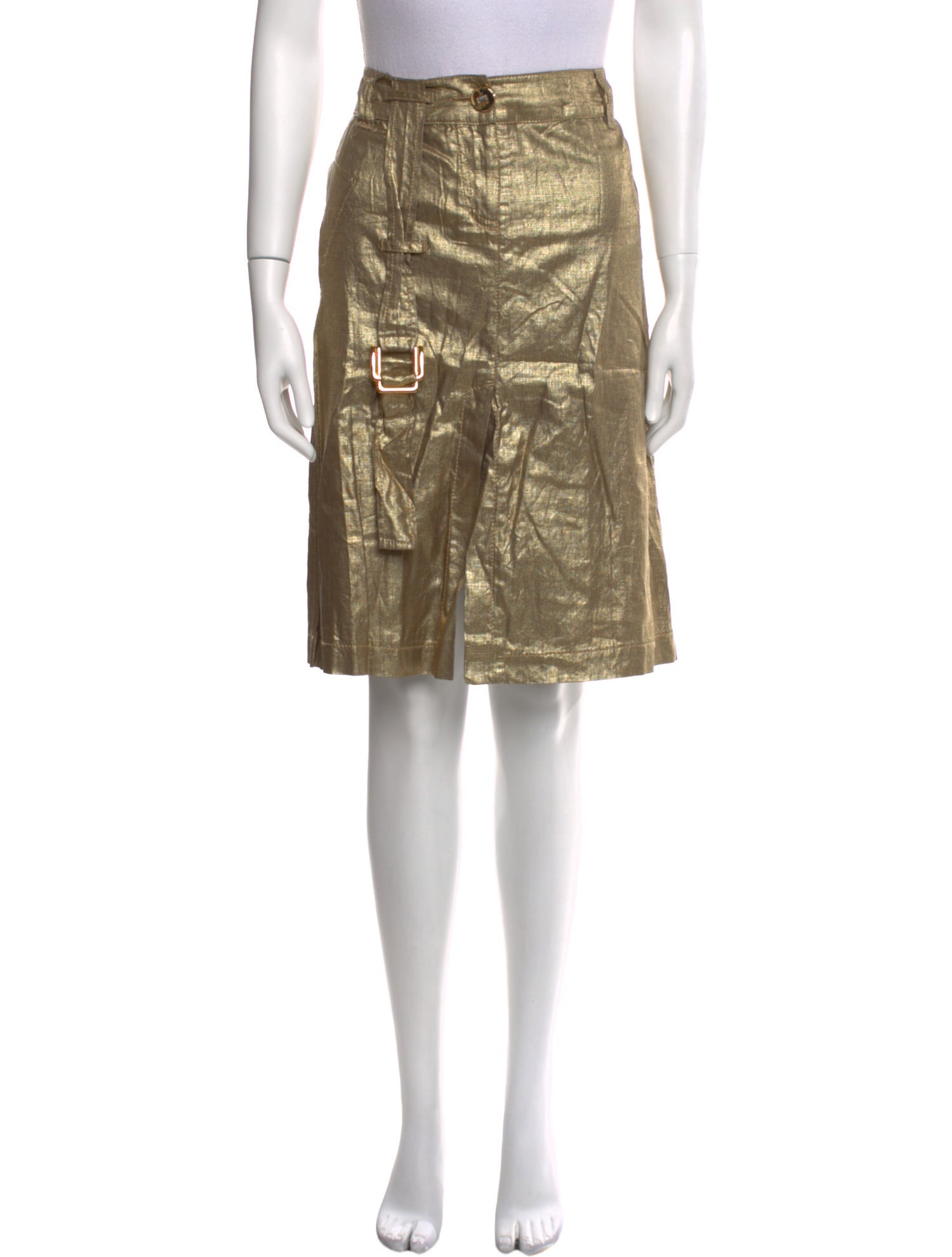 Gizia Linen Knee-Length Skirt