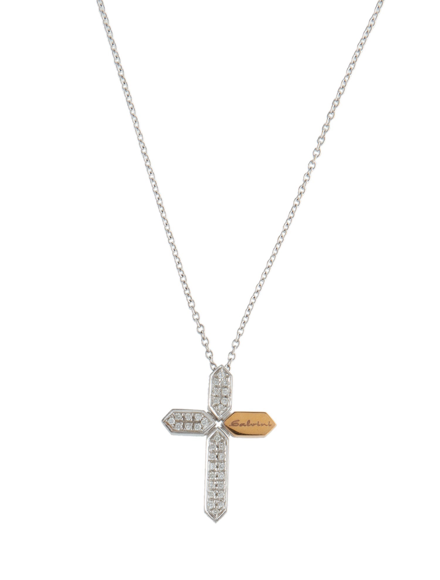 Giorgio Salvini 18K Diamond Two-Tone Cross Pendant