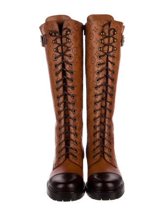Girotti Leather Patterned Lace-Up Boots