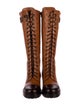 Girotti Leather Patterned Lace-Up Boots
