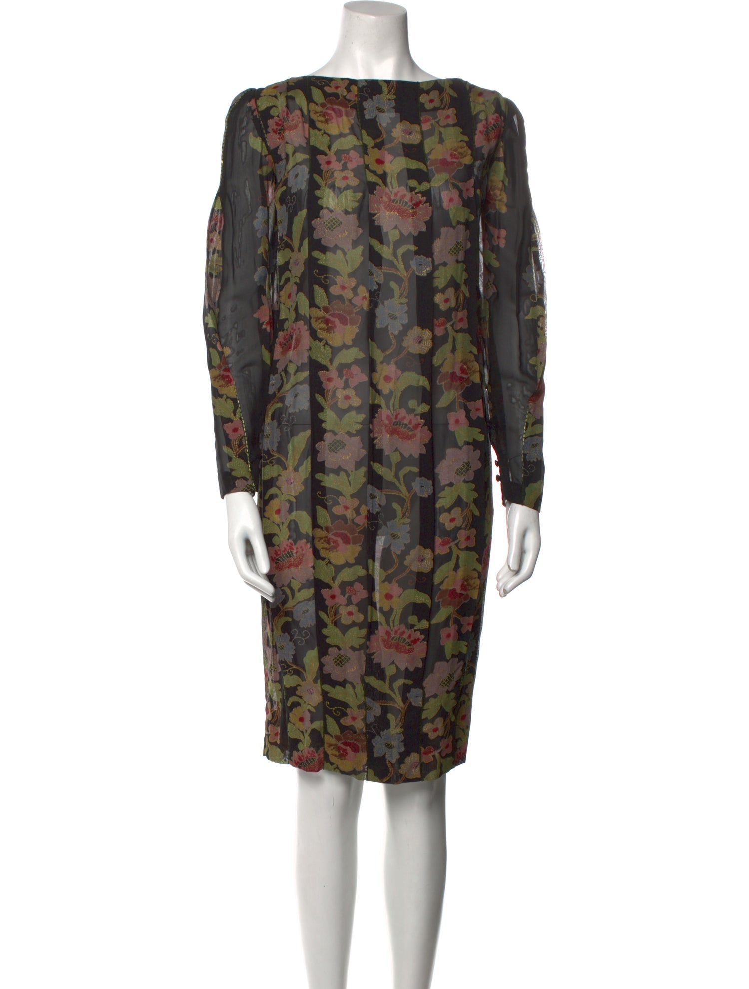 Giorgio Sant'Angelo Floral Print Midi Length Dress