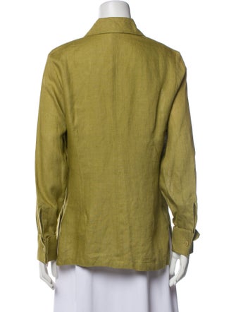 Giorgio Sant'Angelo Linen Long Sleeve Button-Up Top