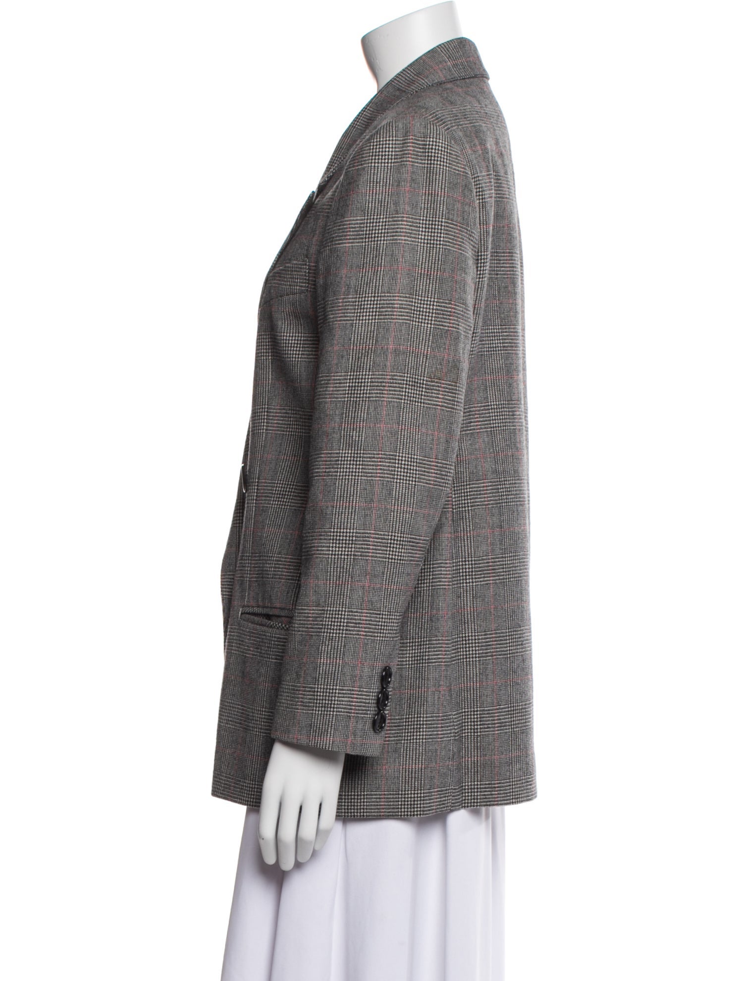 Giorgio Sant'Angelo Wool Plaid Print Blazer