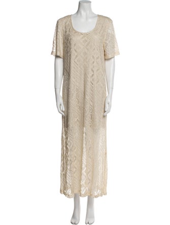 Giorgio Sant'Angelo Scoop Neck Long Dress