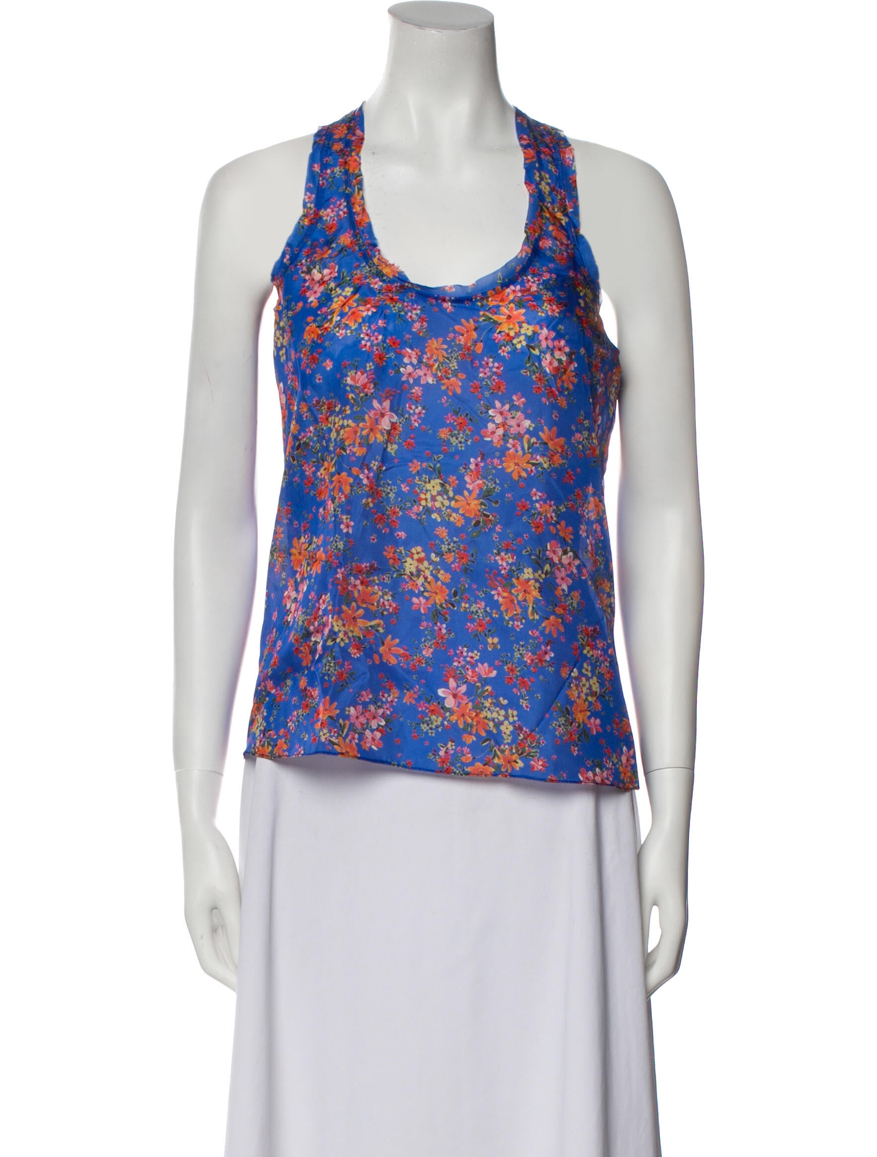 Gilner Farrar Floral Print Scoop Neck Top