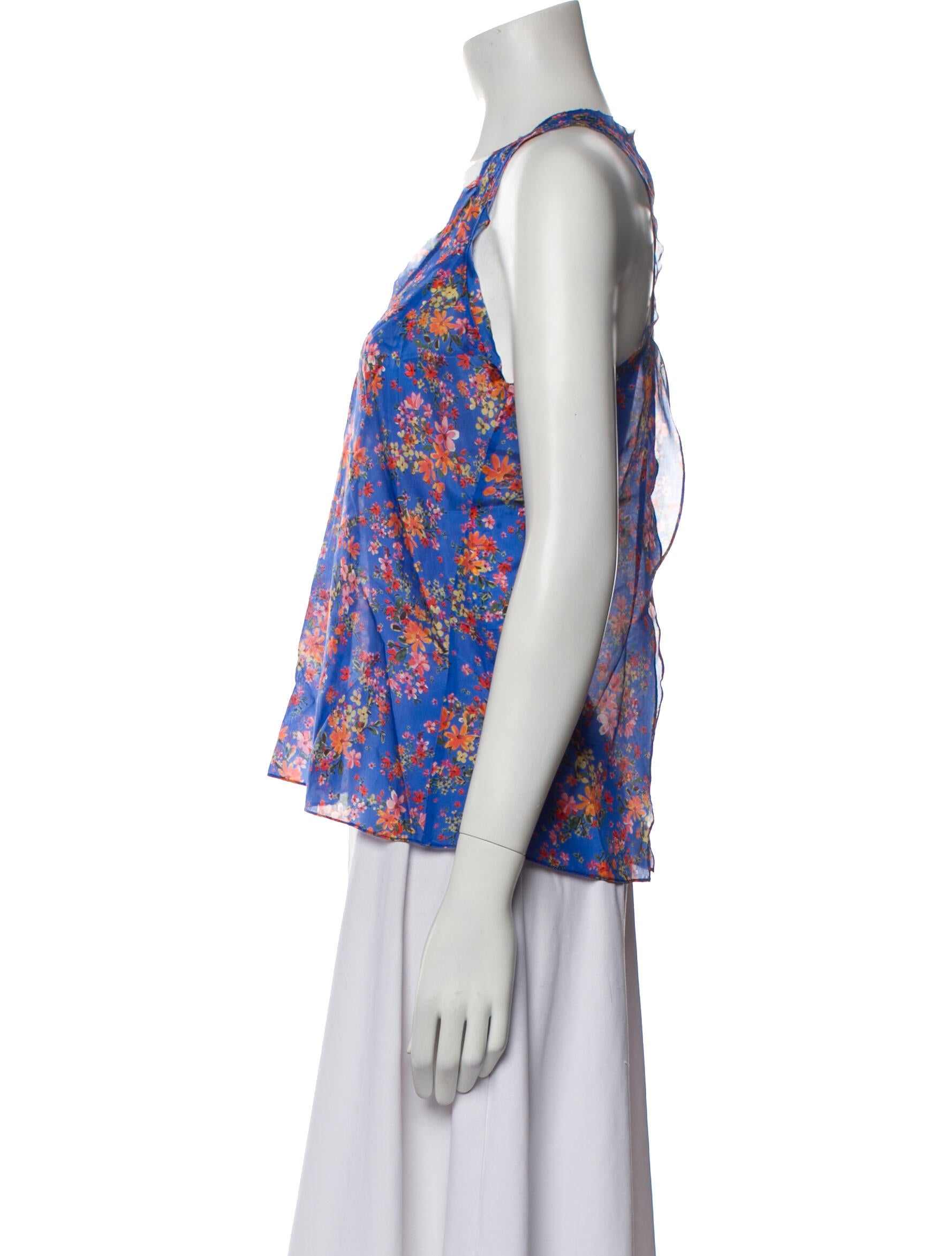 Gilner Farrar Floral Print Scoop Neck Top