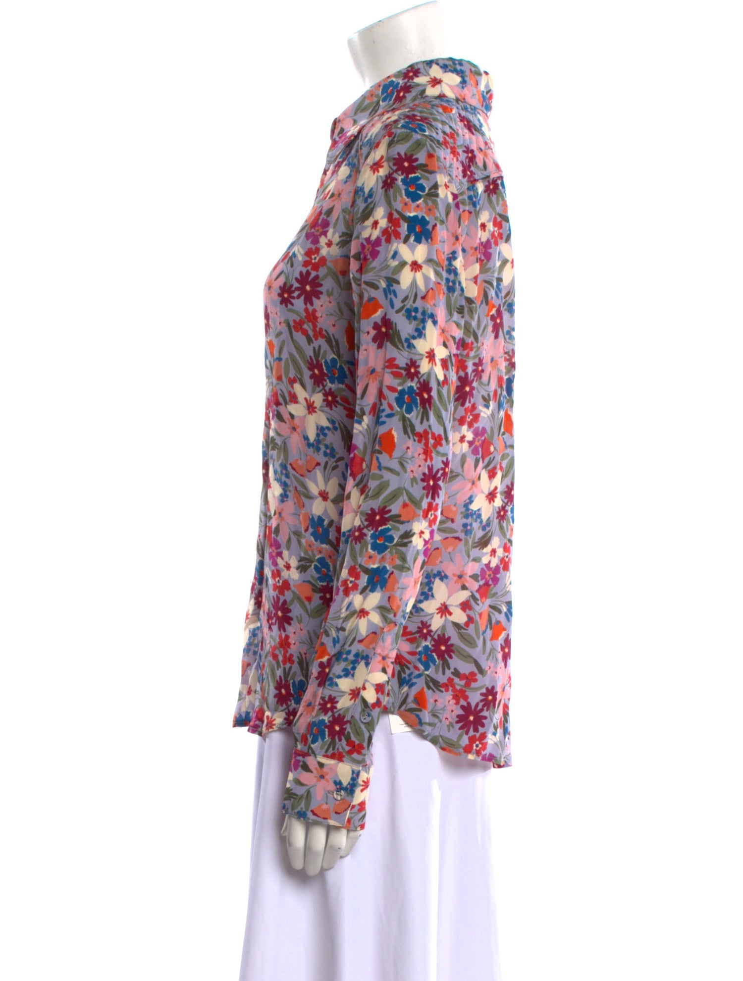 Gilner Farrar Floral Print Long Sleeve Button-Up Top w/ Tags