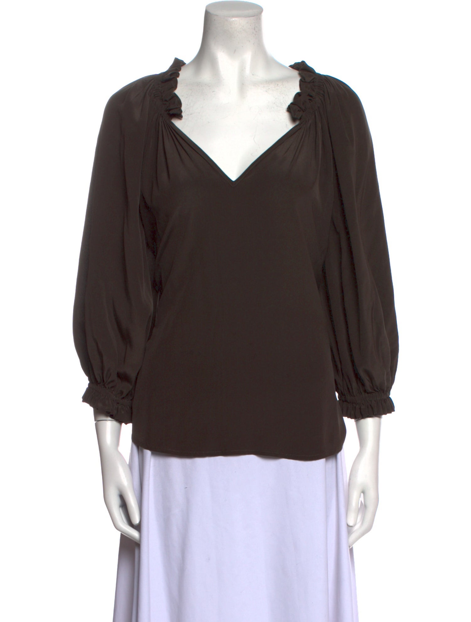 Gilner Farrar Silk V-Neck Blouse
