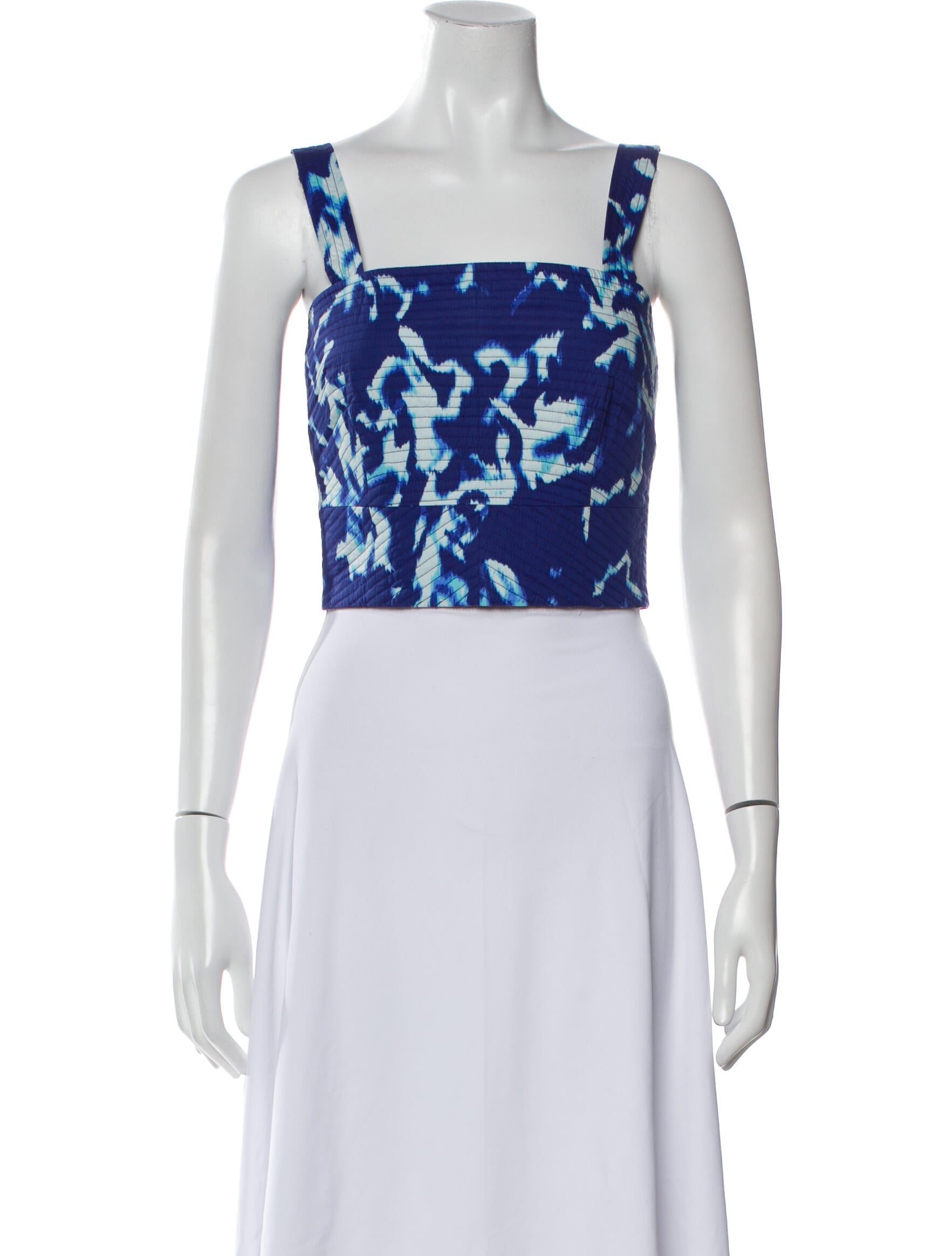 Gilner Farrar Printed Square Neckline Crop Top w/ Tags