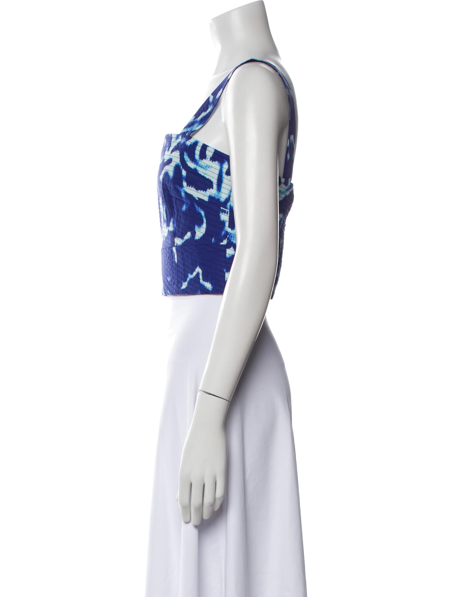 Gilner Farrar Printed Square Neckline Crop Top w/ Tags