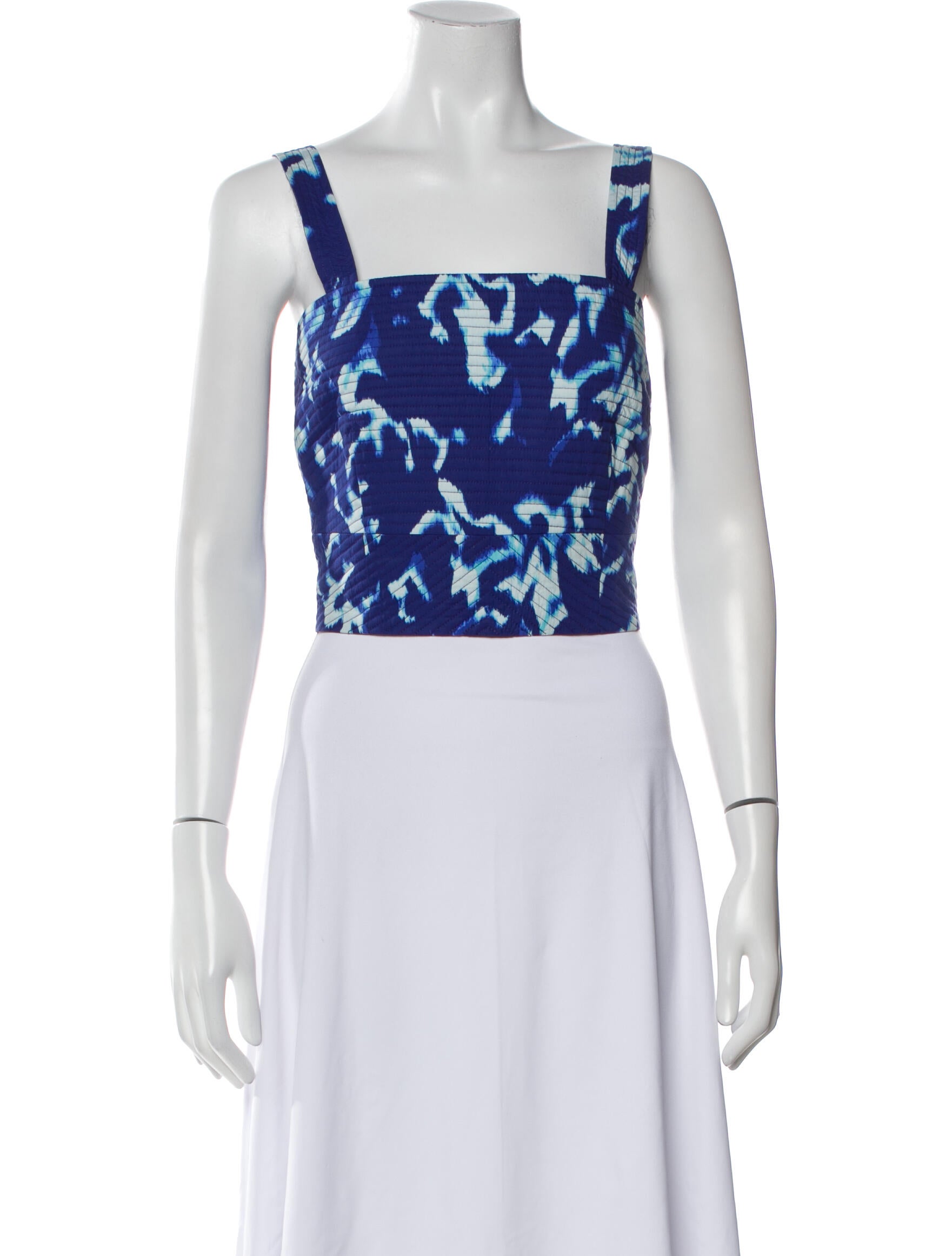 Gilner Farrar Printed Square Neckline Crop Top w/ Tags