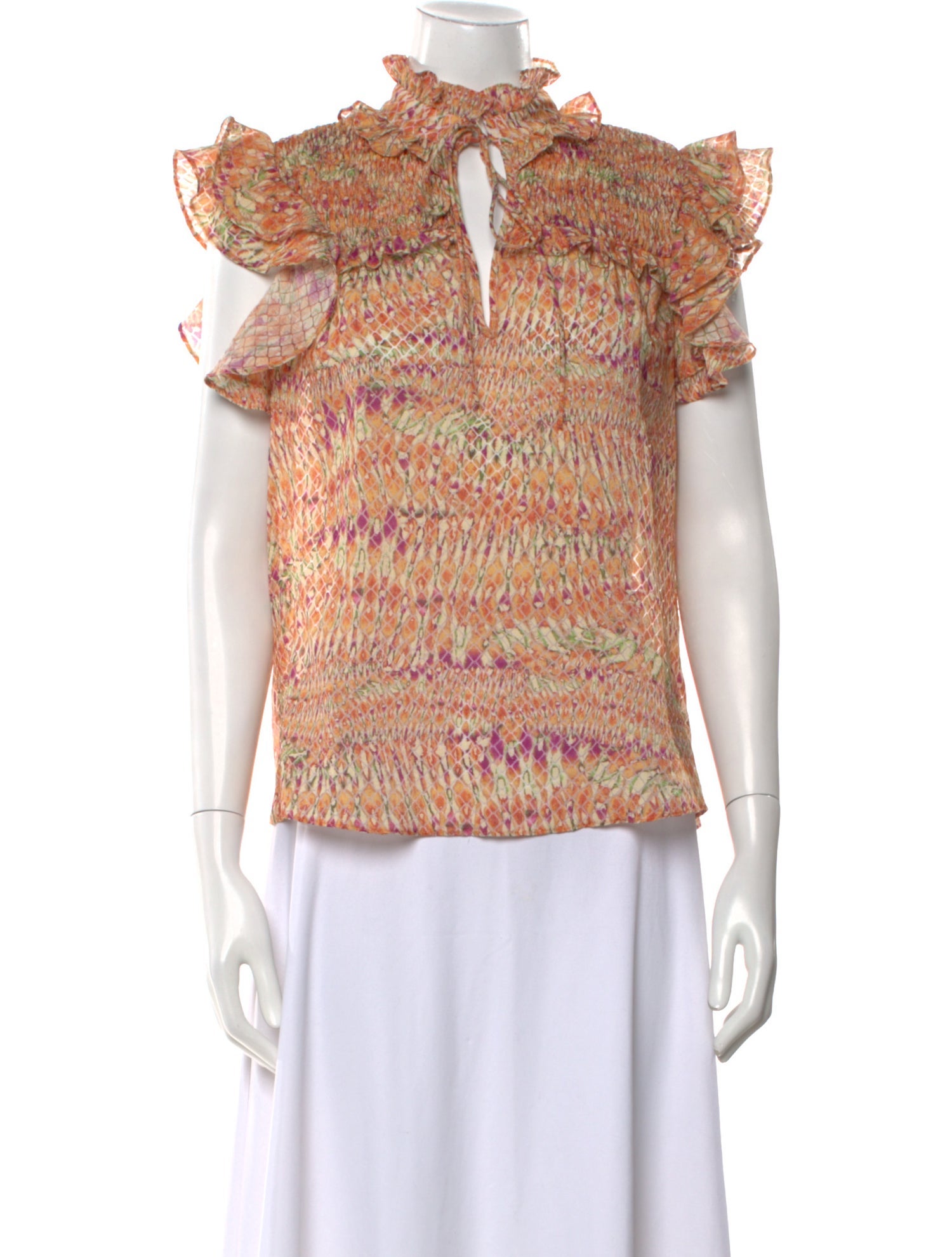 Gilner Farrar Printed Mock Neck Blouse