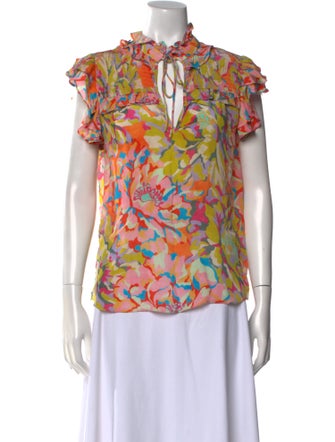 Gilner Farrar Printed Mock Neck Blouse