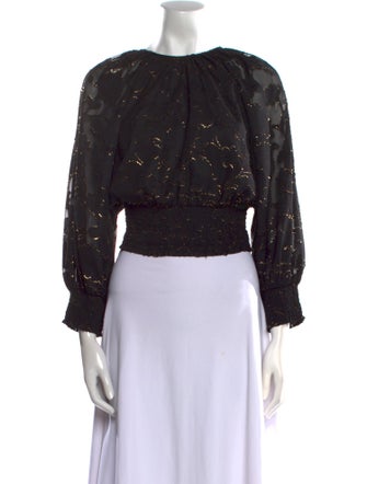 Gilner Farrar Printed Bateau Neckline Crop Top