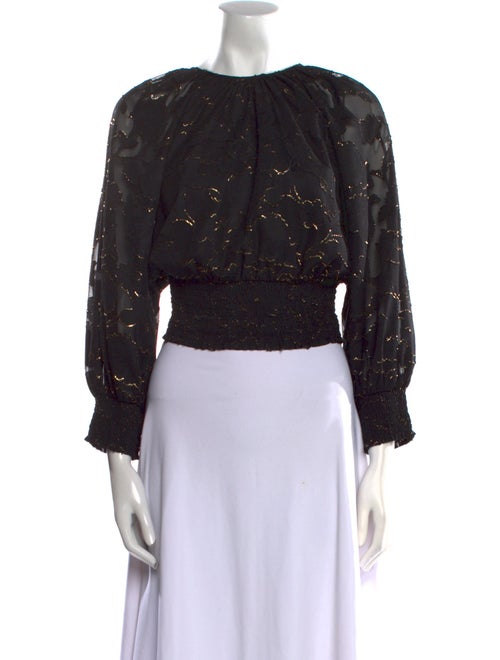 Gilner Farrar Printed Bateau Neckline Crop Top