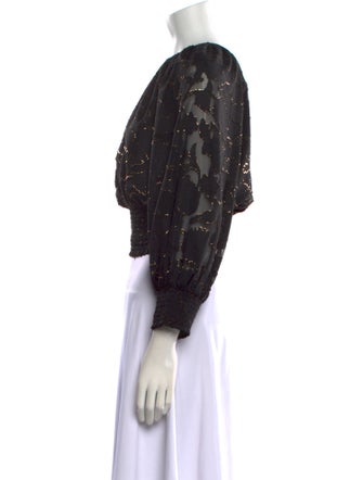 Gilner Farrar Printed Bateau Neckline Crop Top