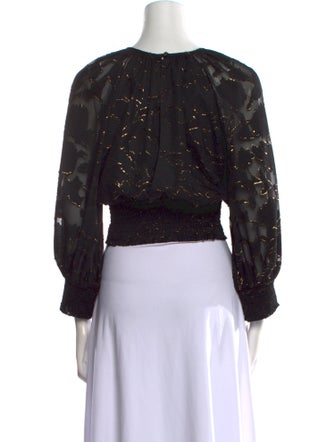 Gilner Farrar Printed Bateau Neckline Crop Top