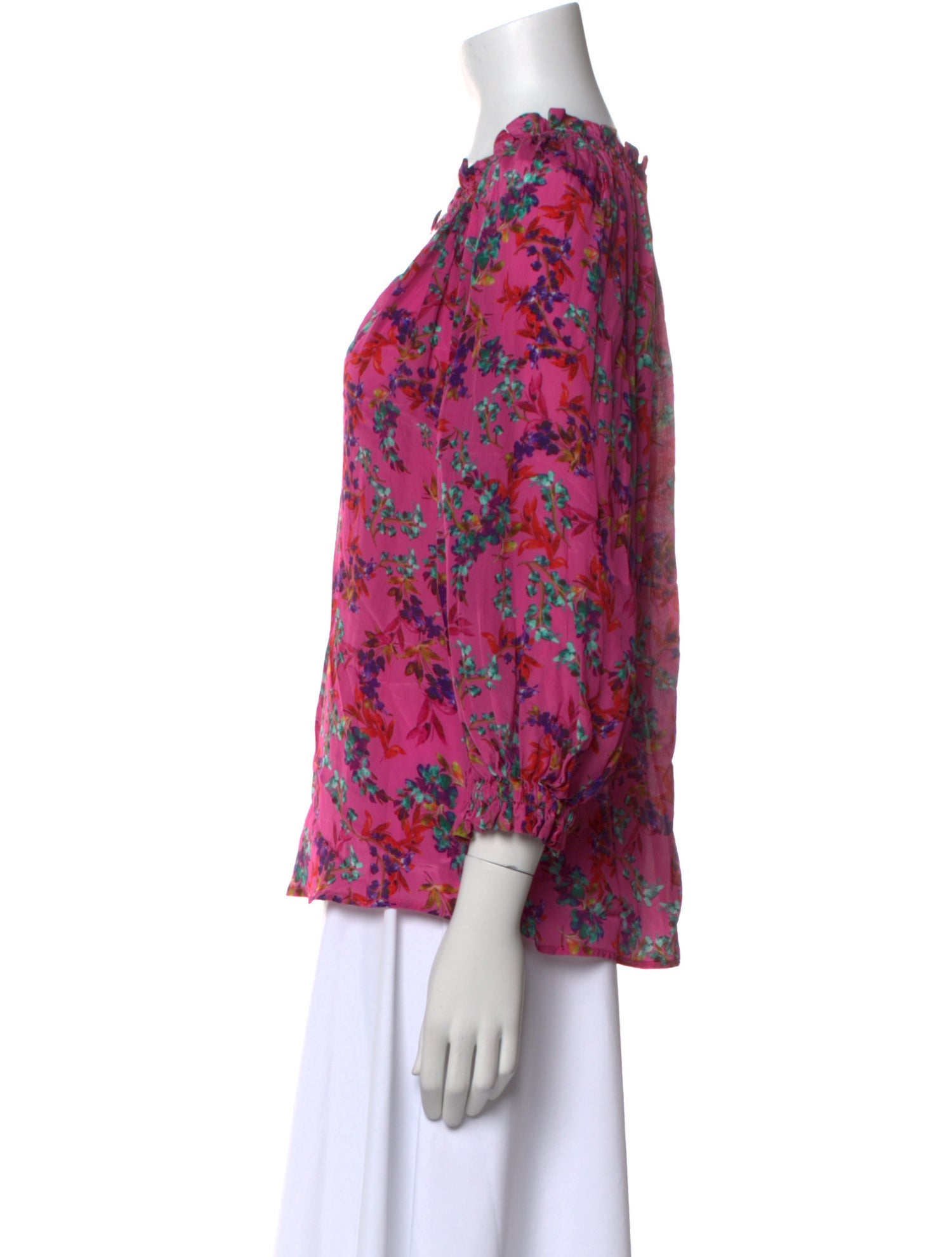 Gilner Farrar Floral Print V-Neck Blouse