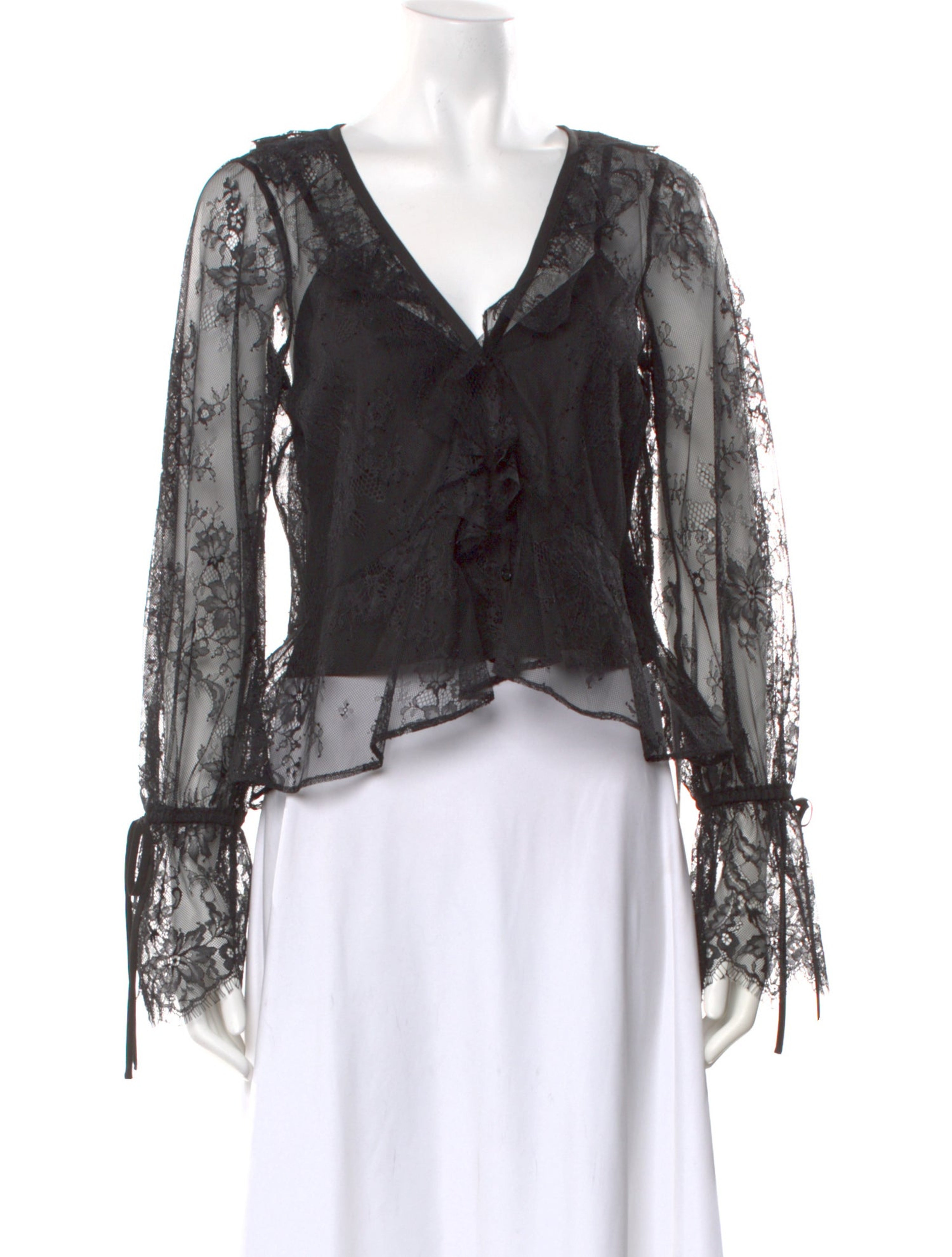 Nylon Lace Pattern Blouse w/ Tags