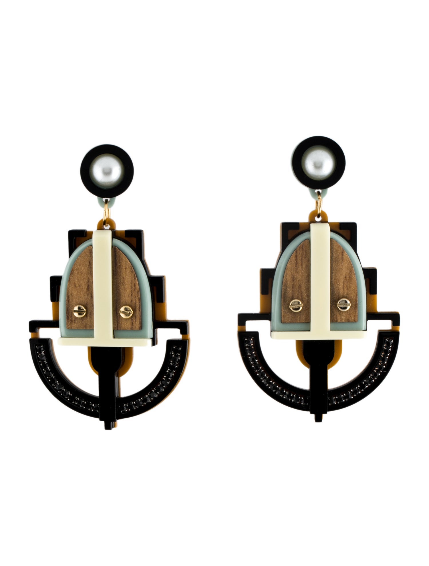 Gissa Bicalho Sunlight Earring-Cream and Black