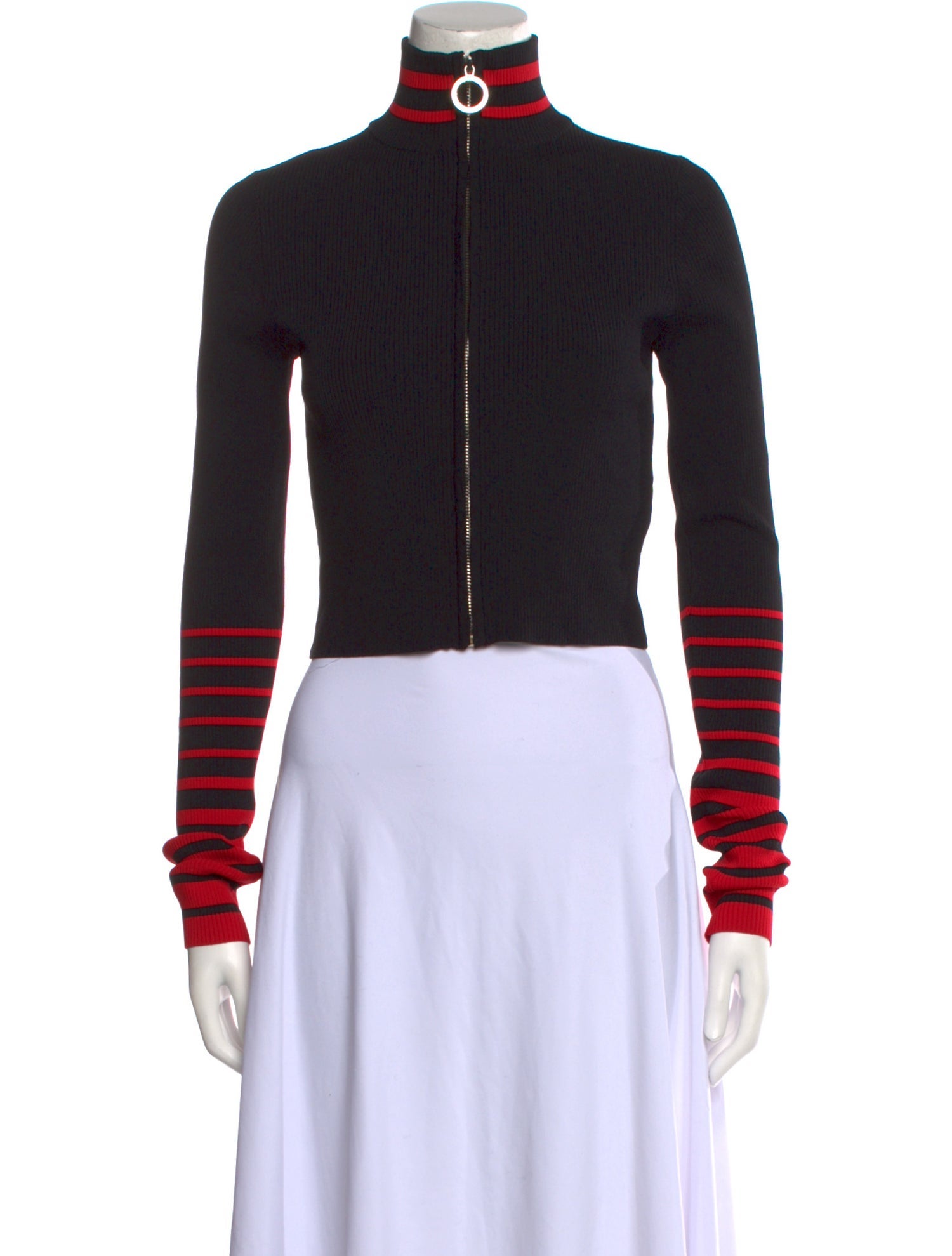 Gigi x Tommy Hilfiger Striped Mock Neck Crop Top