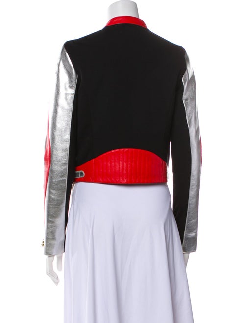 Gigi x Tommy Hilfiger Faux Leather Colorblock Pattern Biker Jacket