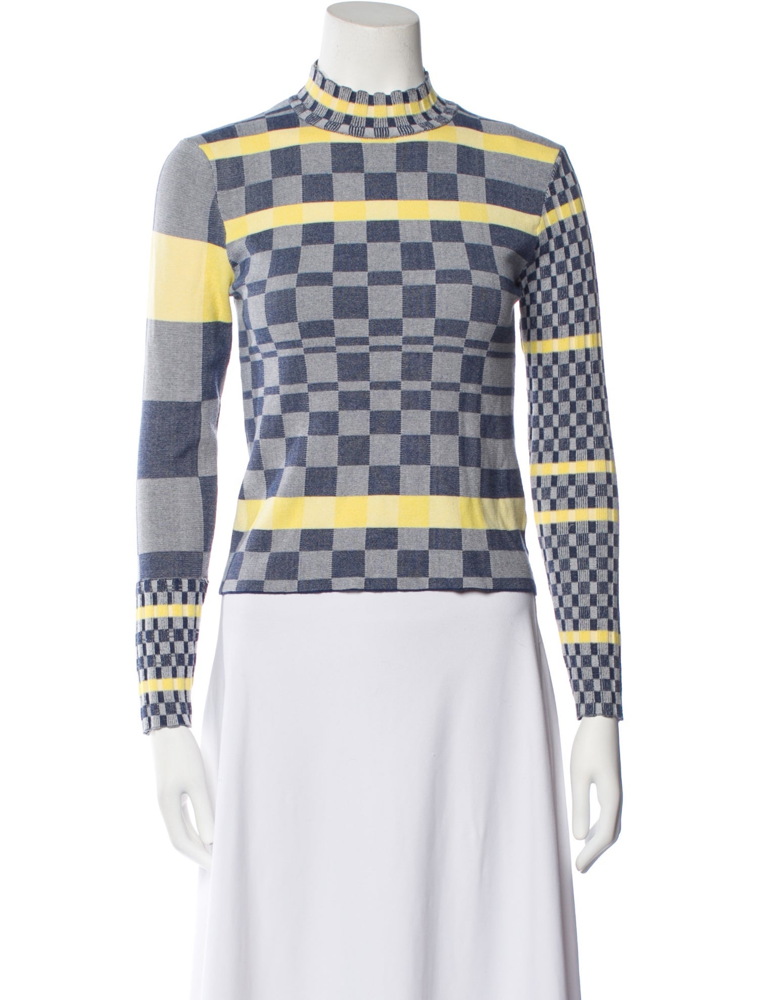 Giu Giu Wool Plaid Print Sweater