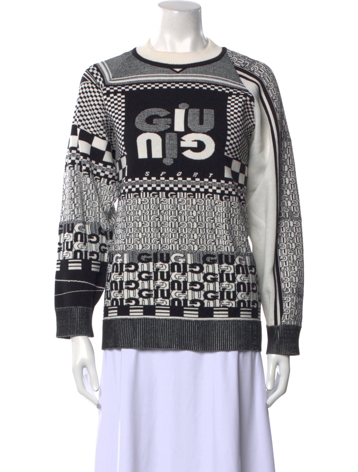 Giu Giu Graphic Print Crew Neck Sweater