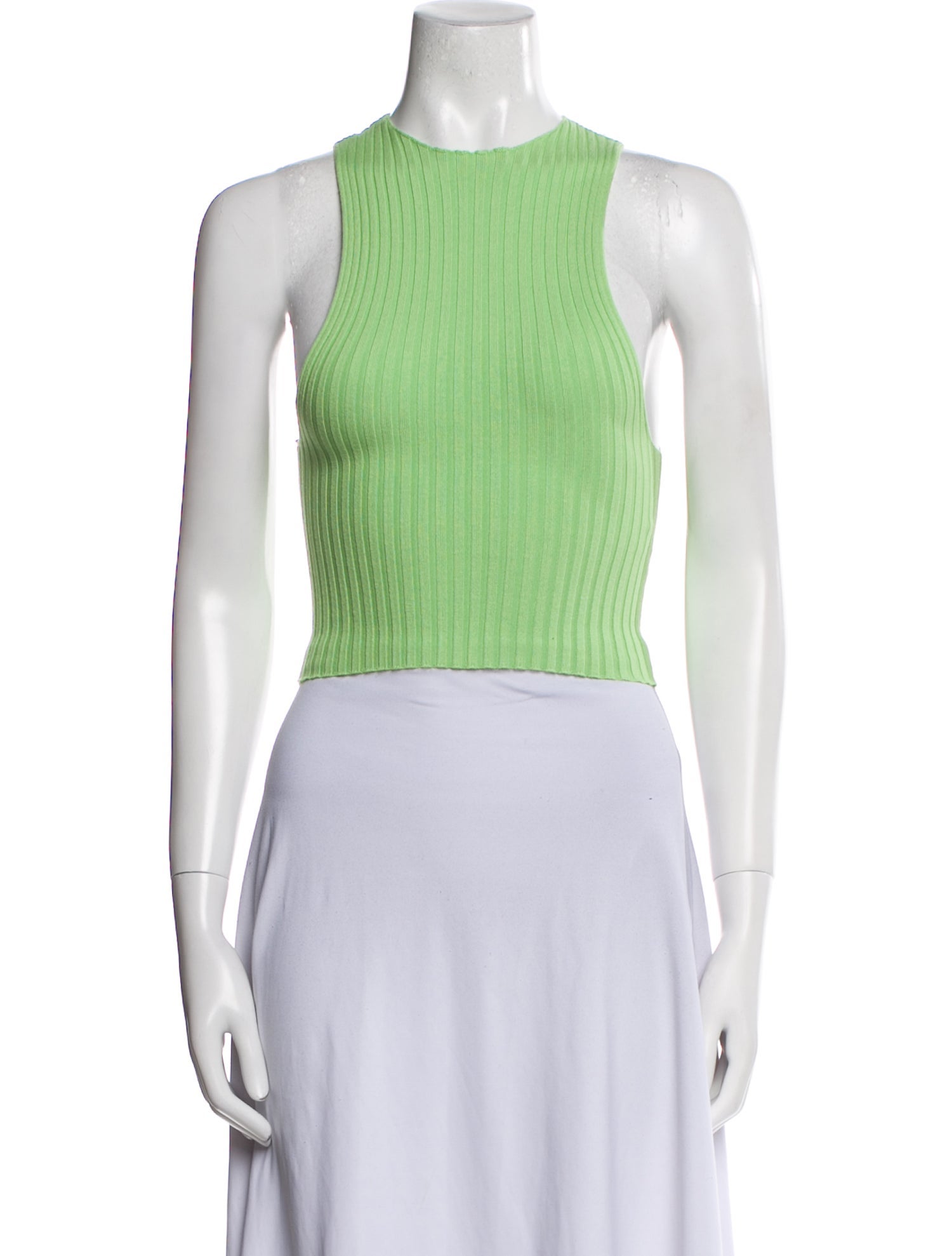 Giu Giu Crew Neck Sleeveless Crop Top