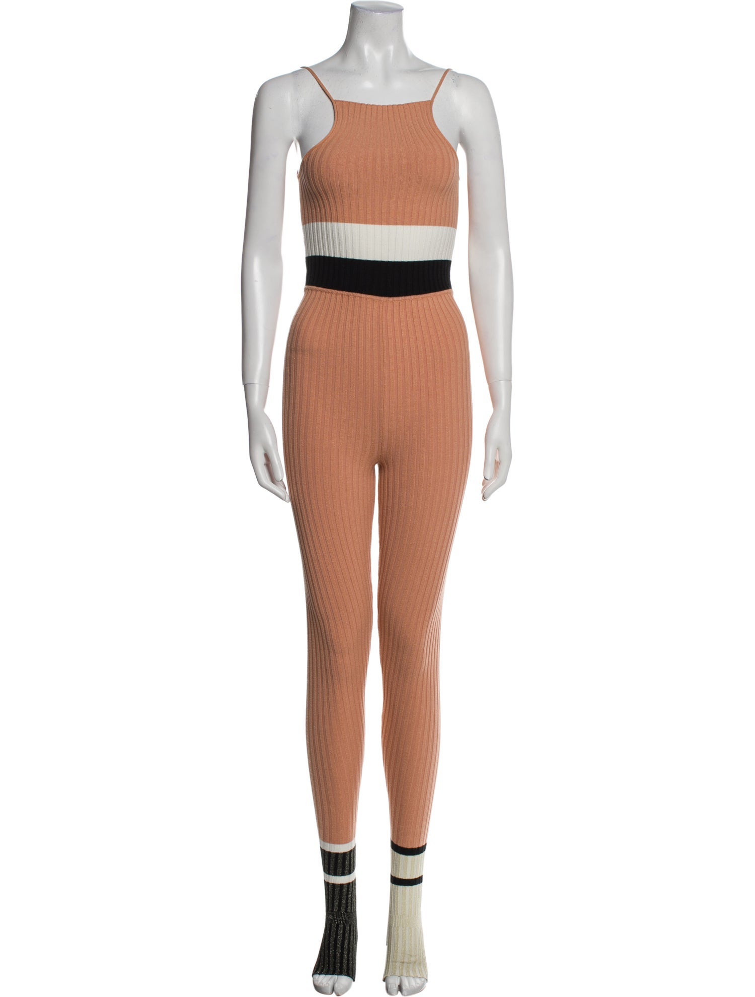 Giu Giu Colorblock Pattern Square Neckline Jumpsuit