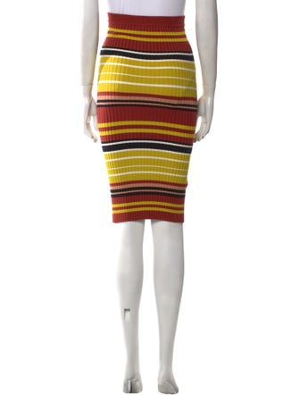 Giu Giu Striped Knee-Length Skirt