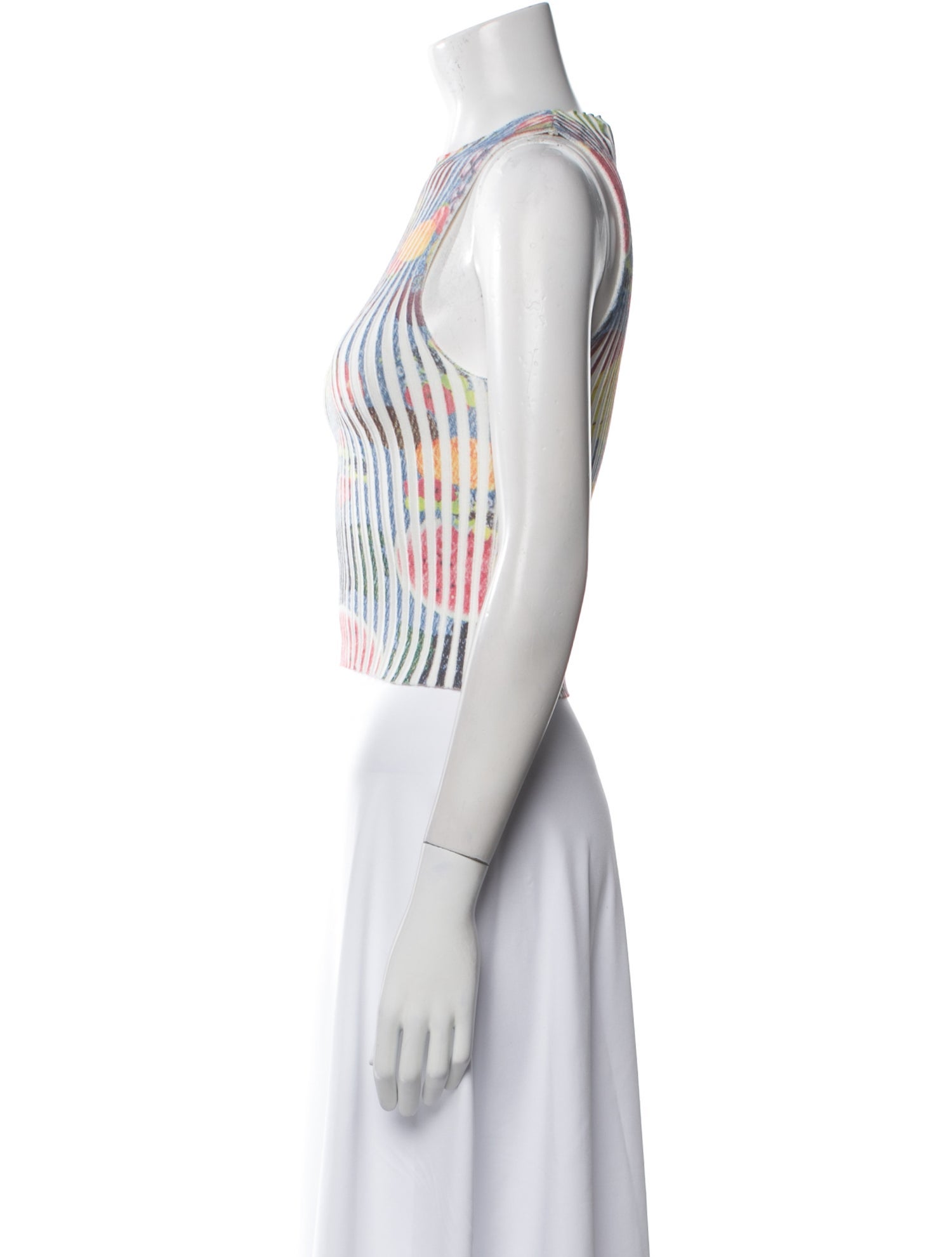 Giu Giu Striped Square Neckline Crop Top